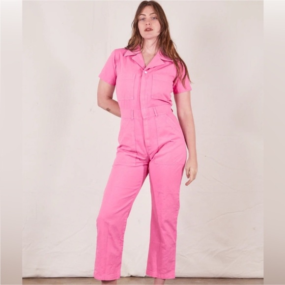 Big Bud Press Bubblegum Pink Short Sleeve Jumpsuit Medium - Picture 1 of 6